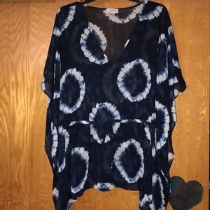 Printed blue top